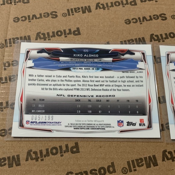 Lot of 2: Kiko Alonso ‘14 Topps Chrome Cards - Picture 11 of 12